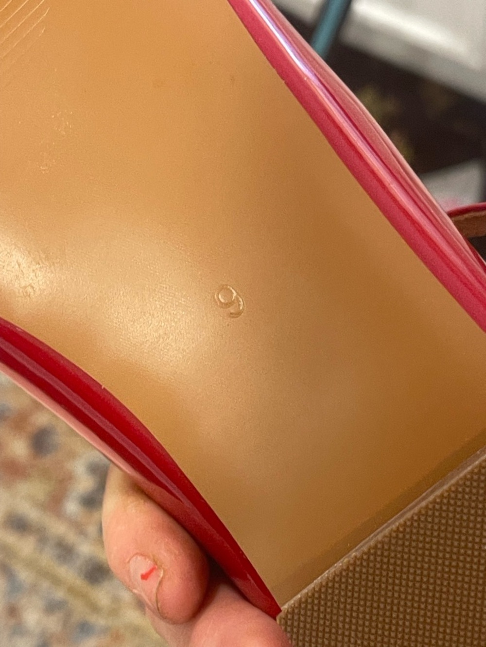 Arcopedico Red Patent T-Strap Flats with Ankle Buckle - Picture 4 of 8